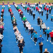 Gymnasts, including some from Saltaire Gymnastics Club, practising their group routines in Nottingham ahead of World Gymnaestrada  Picture: British Gymnastics
