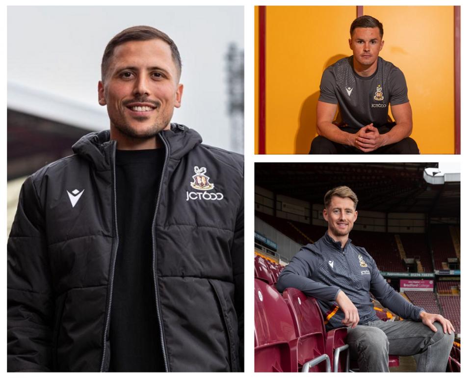 Bradford Telegraph and Argus: Summer signings Antoni Sarcevic, Callum Johnson, top right, and Neill Byrne were all in teams that