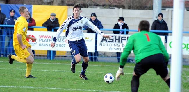 ON TARGET: Josh Wilson, right, put Guiseley in front