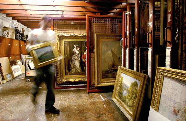Part of the collection of artwork treasures stored in Bradford