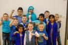 Pupils at Merlin Top Primary School involved in the anti-bullying campaign