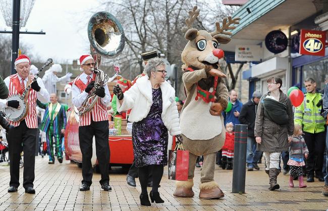Pantomime characters join in the Shipley Santa Extravaganza event