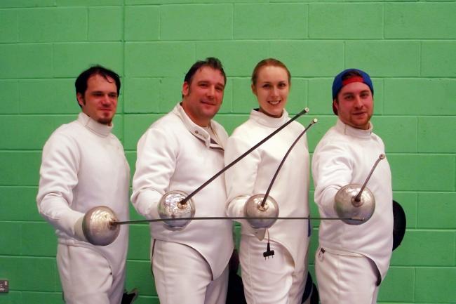 Bradford Fencing Club's epeeists, who performed so creditably against some of the best in the county