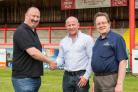 Mark Cowgill, managing director of Exa, Cougars chairman Gary Fawcett and John Martins, technical director of Datacable
