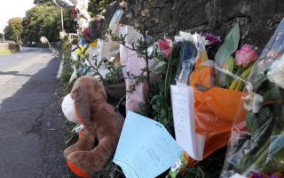 Floral tributes at the scene