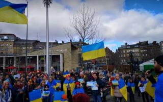 A rally for Ukraine held in City Park