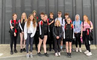 The Bradford Esprit Diving Club squad line up before competing in the Thistle Trophy in Scotland