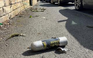 A laughing gas cannister in Bradford city centre