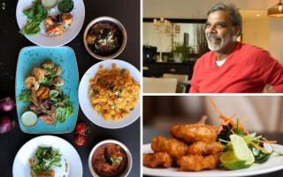 Chef Muhammad Shaqil, pictured, alongside dishes by Kun
