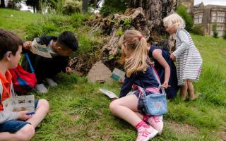 Children find a fairy door at Cliffe Castle