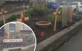The Next Generation GDN in East Bowling decorated with poppies for Remembrance