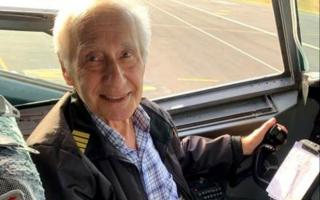 Malcolm Shedlow, 90, took to the skies with Jet2.com for his first ever flight, which was from Leeds Bradford Airport to France