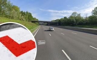 A learner driver was caught speeding on the M1, near Sheffield