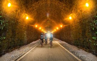 A visualisation of the tunnel reopened as part of a cycle network