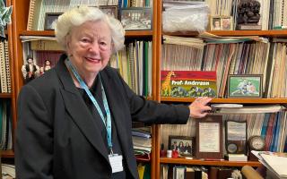 Professor Diana Anderson inside her office at the University of Bradford