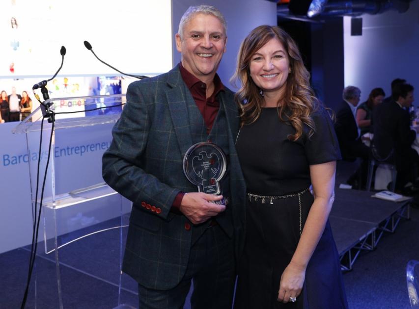 Karren Brady presents Barclays Scale-up Entrepreneur of the Year award to Tiffin Sandwiches