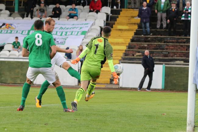 Shane Killock netted yet again for Avenue on Saturday, but the big defender could not stop his side from falling to a 3-2 home defeat against Altrincham Picture: John Rhodes