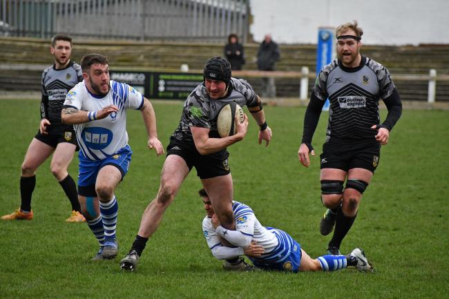 Action from Otley's game against Peterborough Lions at Cross Green on Saturday. William Rigg carries the ball. Picture: Richard Leach