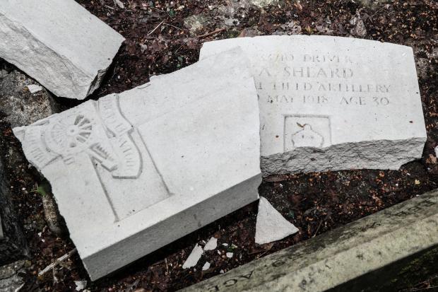 Bradford Telegraph and Argus: War Graves vandalised in Hirst Wood Shipley