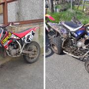 The motorbike and quad that were seized